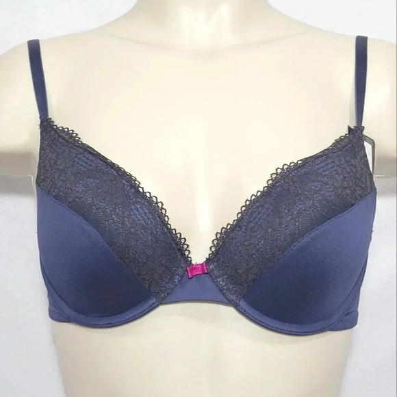 34C Maidenform 5679 Self Expressions Push-Up UW Bra Navy Blue NWT - Picture 1 of 7